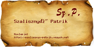Szalisznyó Patrik névjegykártya