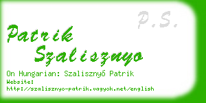 patrik szalisznyo business card