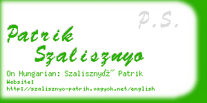 patrik szalisznyo business card